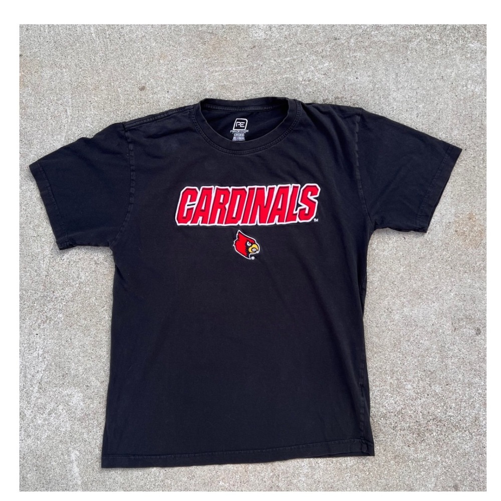 Louisville Cardinals‎ Pro Edge Black T Shirt College NCAA Embroidered Mens L